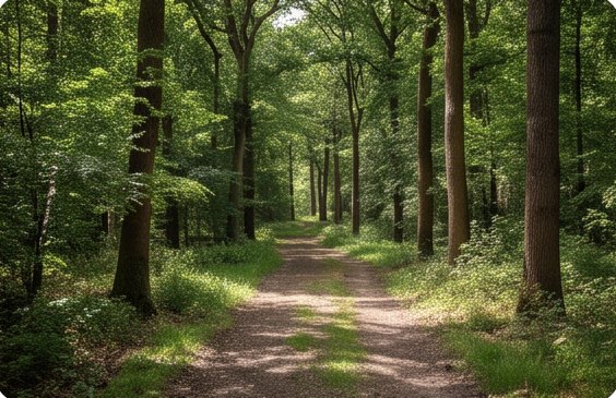 Zandpad door het bos